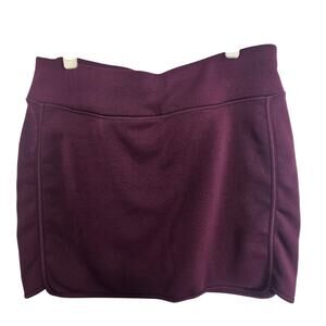 Athleta Womens Burgundy Fleece Lined Mini Skirt Size L Active Athletic Stretch
